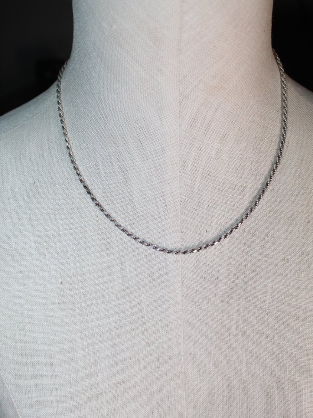 Italian Sterling Silver 925 French Rope Chain 19" Necklace